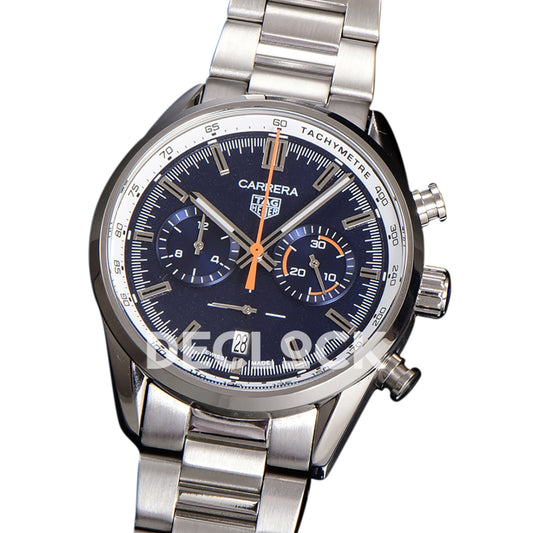TAG Heuer Carrera Chronograph Blue Tachymeter 43mm Steel Bracelet VK63A Quartz