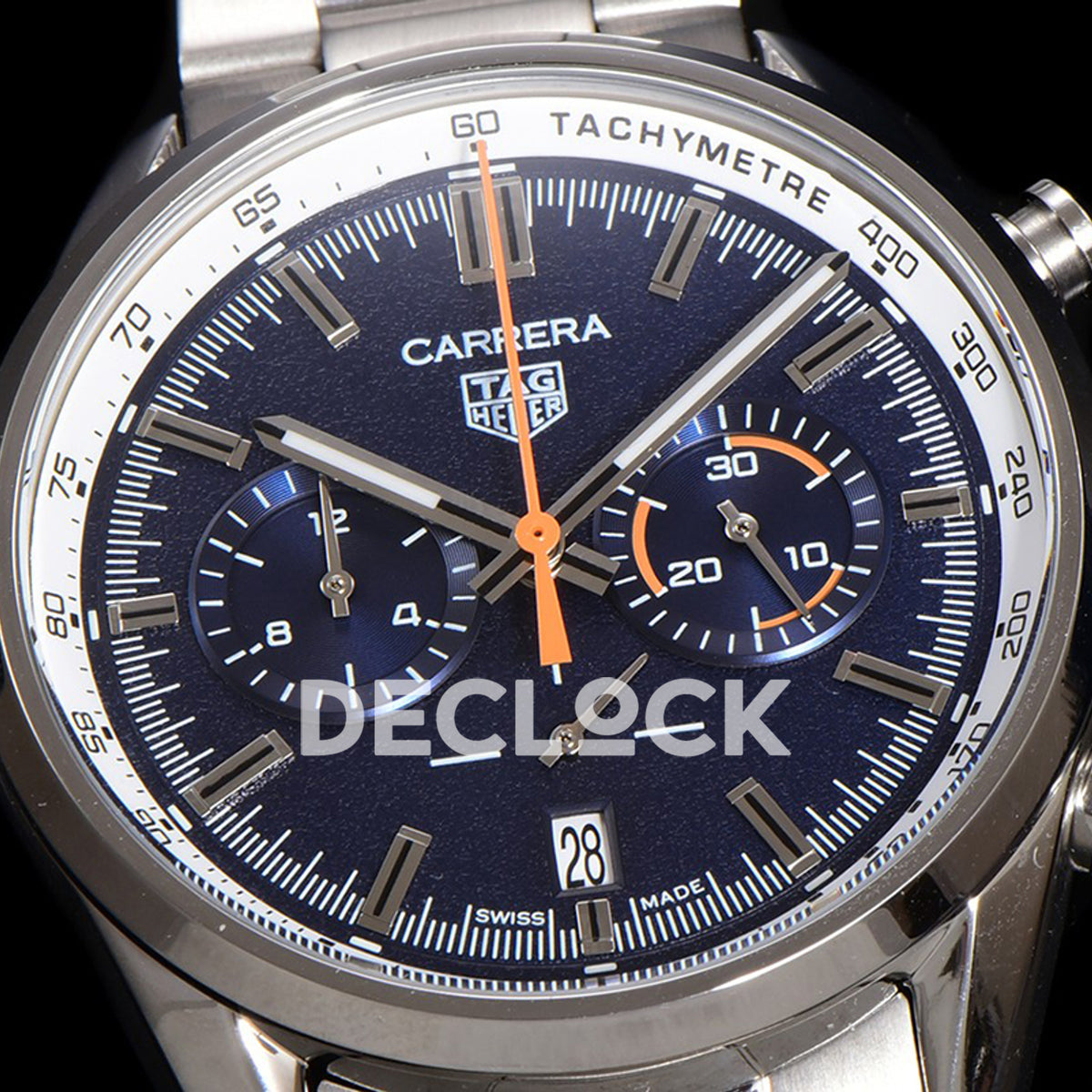 TAG Heuer Carrera Chronograph Blue Tachymeter 43mm Steel Bracelet VK63A Quartz
