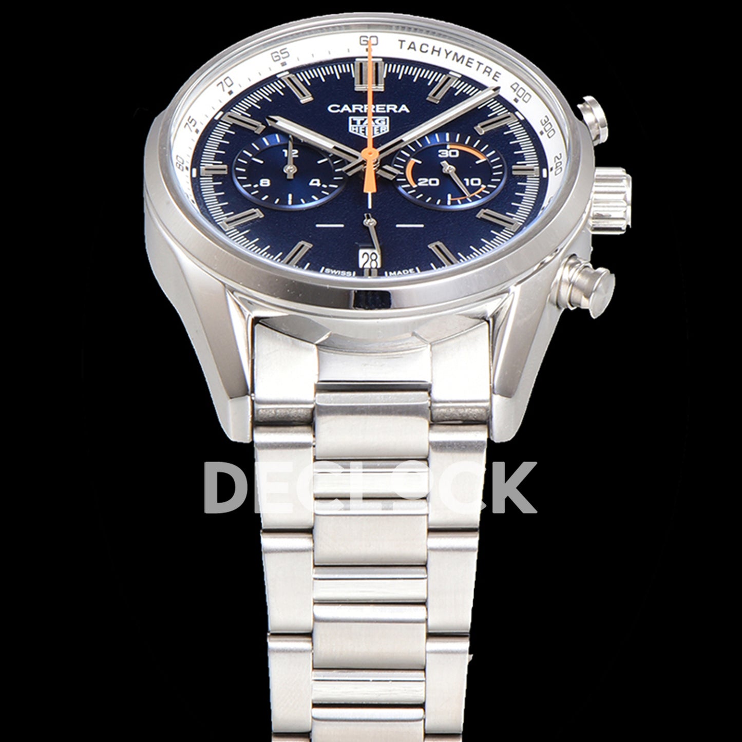 TAG Heuer Carrera Chronograph Blue Tachymeter 43mm Steel Bracelet VK63A Quartz