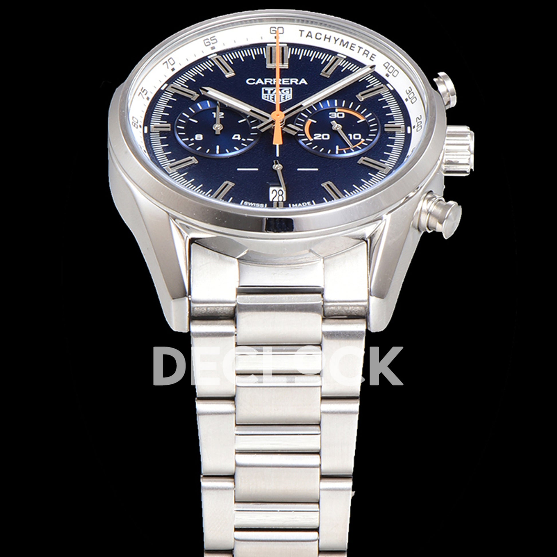 TAG Heuer Carrera Chronograph Blue Tachymeter 43mm Steel Bracelet VK63A Quartz