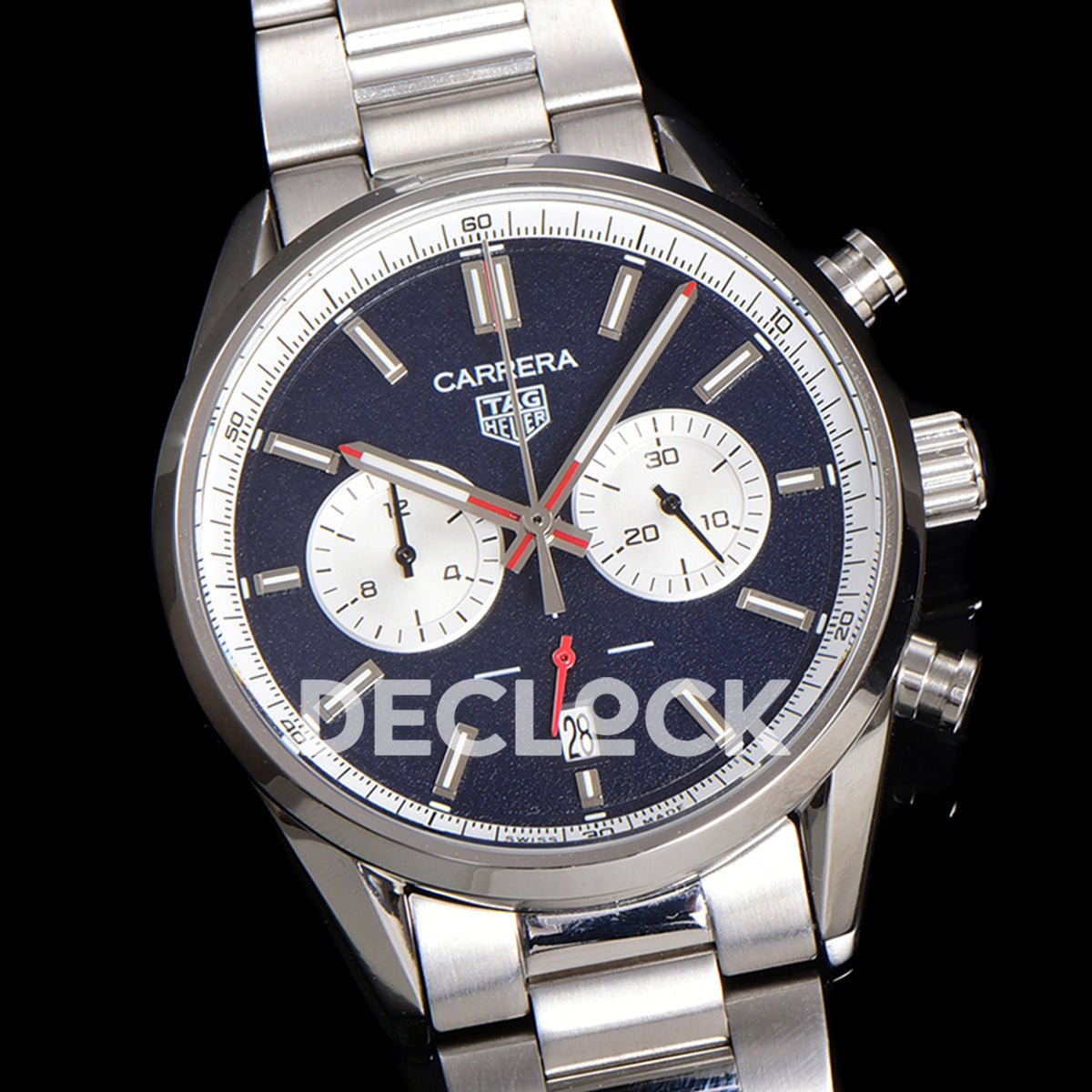 TAG Heuer Carrera Chronograph Blue Dial 43mm Steel Bracelet VK63A Quartz