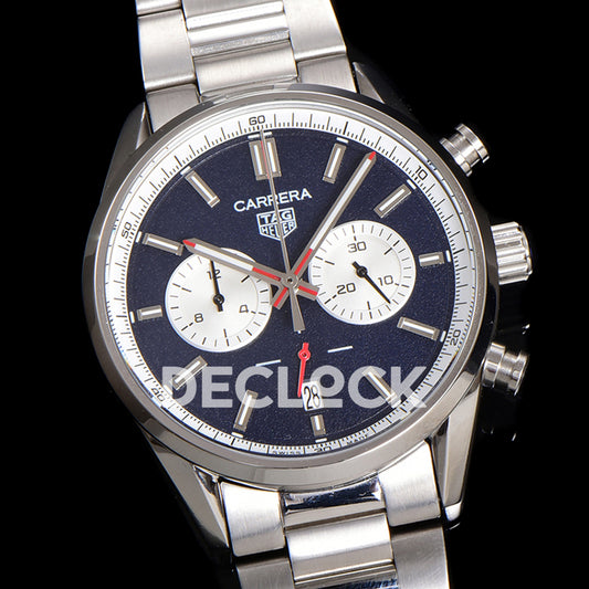 TAG Heuer Carrera Chronograph Blue Dial 43mm Steel Bracelet VK63A Quartz