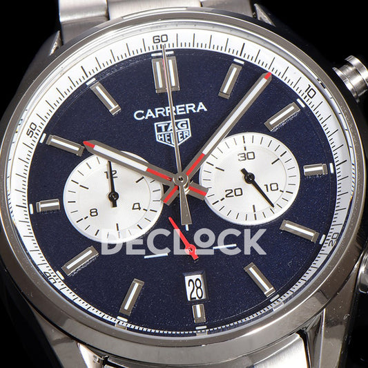 TAG Heuer Carrera Chronograph Blue Dial 43mm Steel Bracelet VK63A Quartz