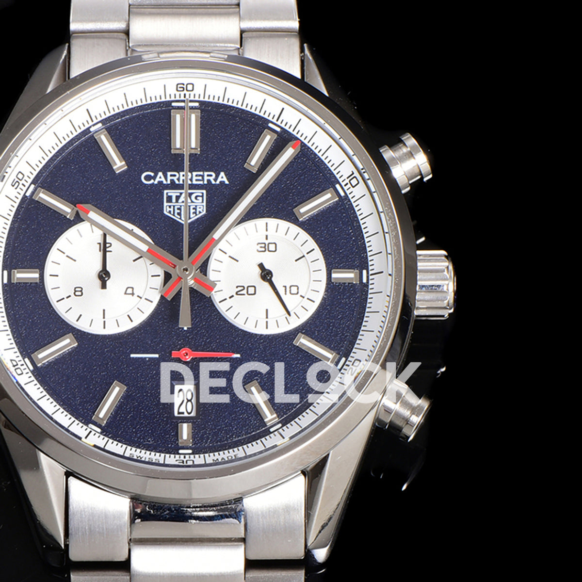 TAG Heuer Carrera Chronograph Blue Dial 43mm Steel Bracelet VK63A Quartz