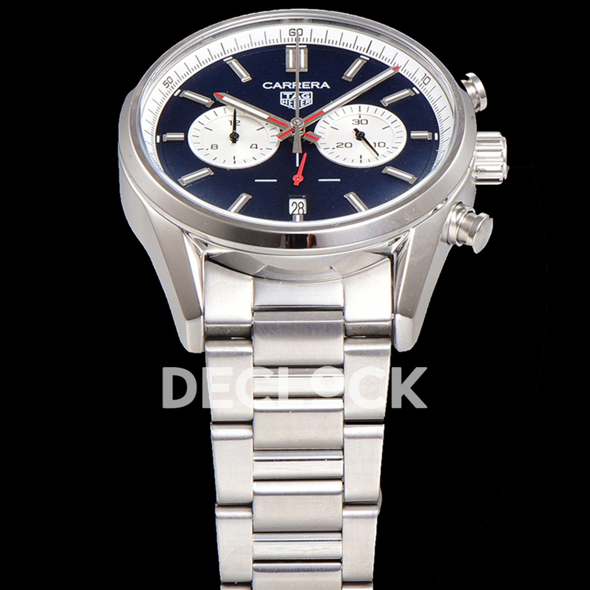 TAG Heuer Carrera Chronograph Blue Dial 43mm Steel Bracelet VK63A Quartz