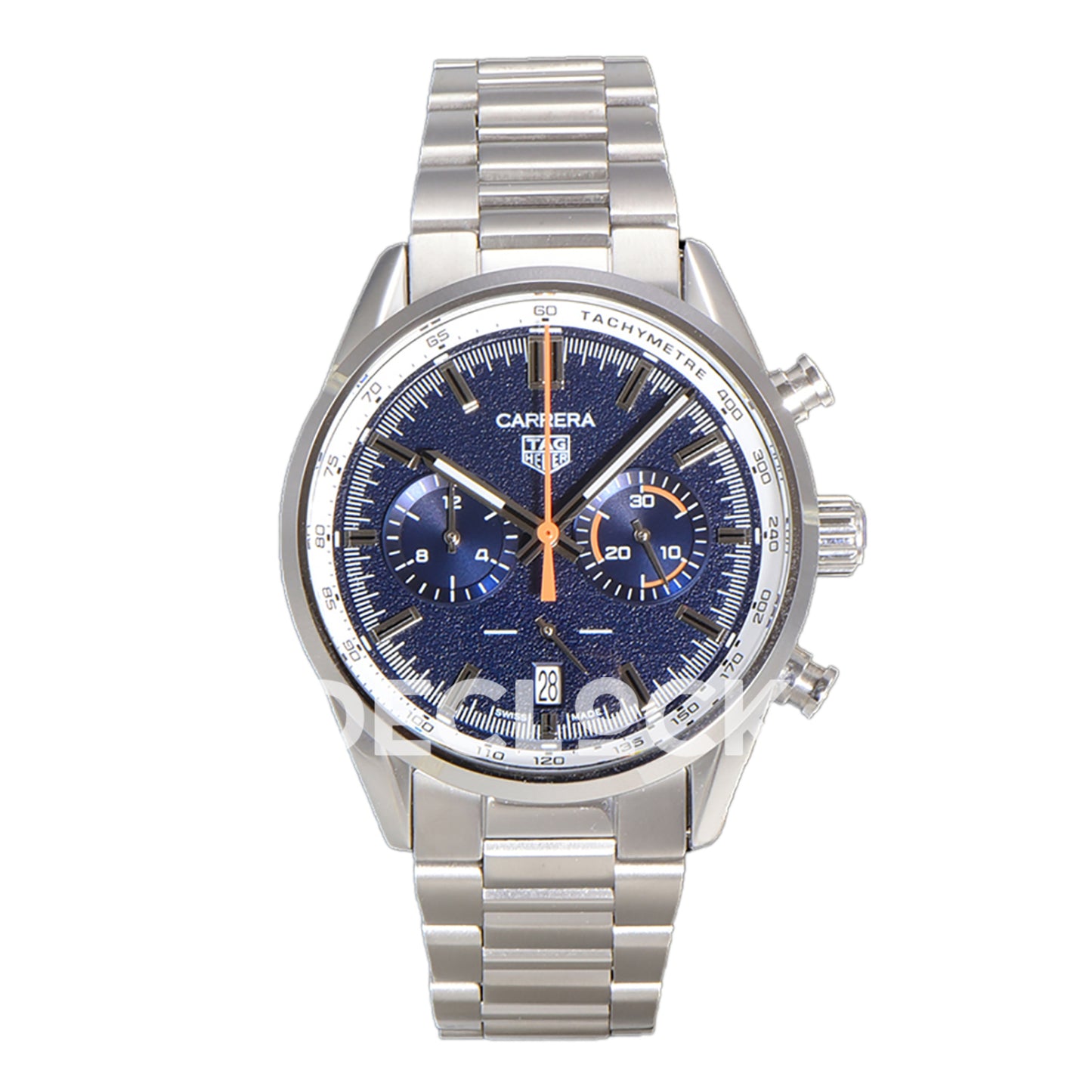 TAG Heuer Carrera Chronograph Blue Tachymeter 43mm Steel Bracelet VK63A Quartz