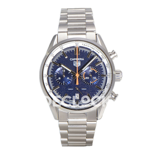 TAG Heuer Carrera Chronograph Blue Tachymeter 43mm Steel Bracelet VK63A Quartz