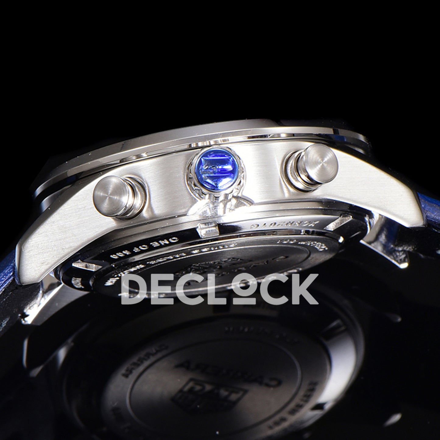 TAG Heuer Carrera Chronograph Blue Dial 43mm Leather Strap VK63A Quartz