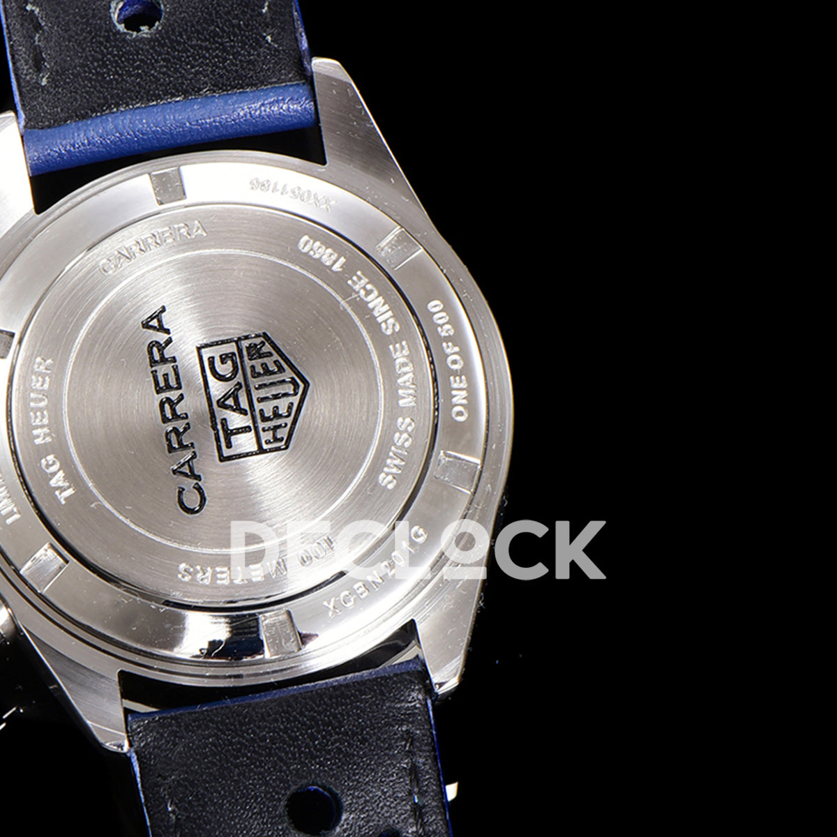 TAG Heuer Carrera Chronograph Blue Dial 43mm Leather Strap VK63A Quartz