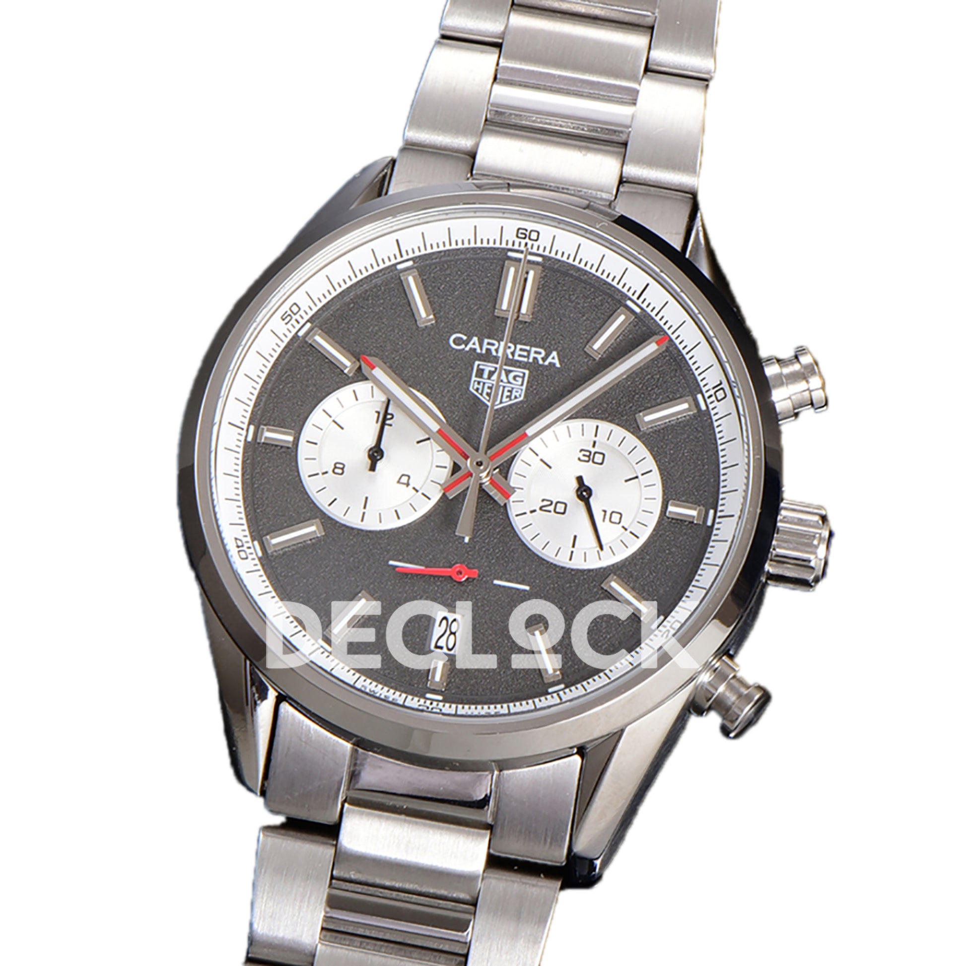 TAG Heuer Carrera Chronograph Grey Dial 43mm Steel Bracelet VK63A Quartz