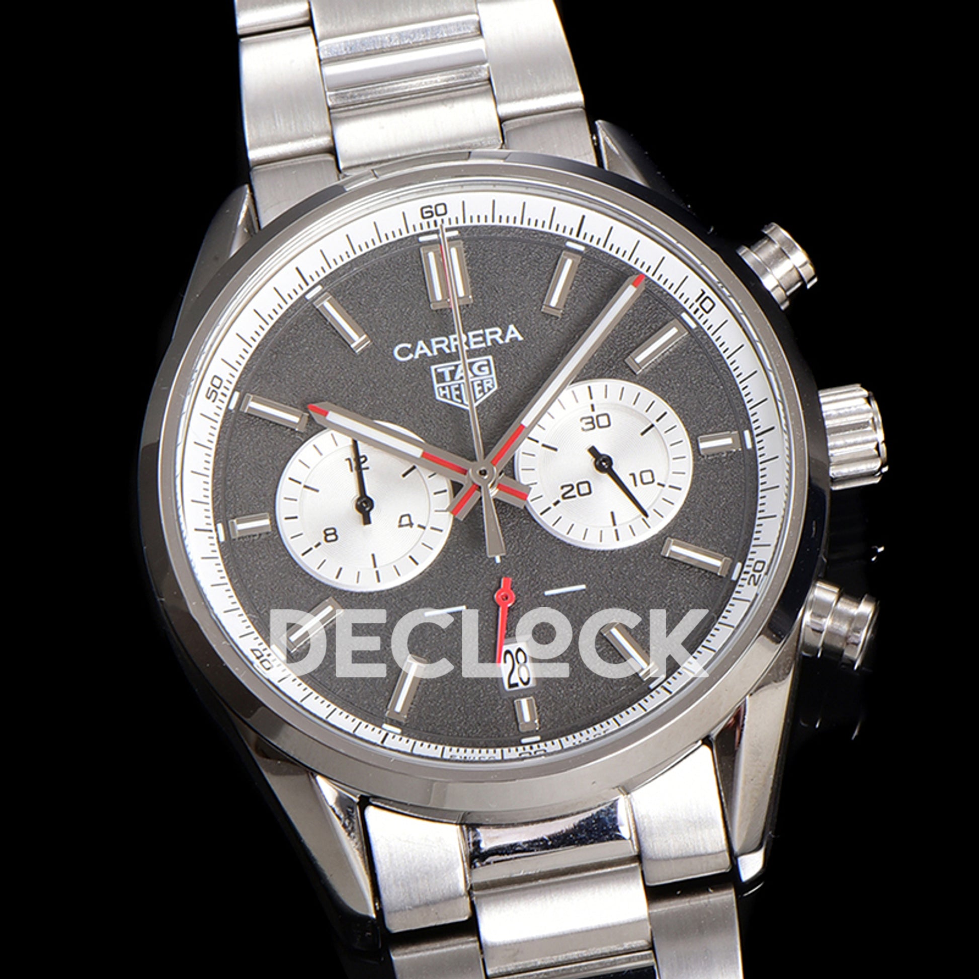 TAG Heuer Carrera Chronograph Grey Dial 43mm Steel Bracelet VK63A Quartz