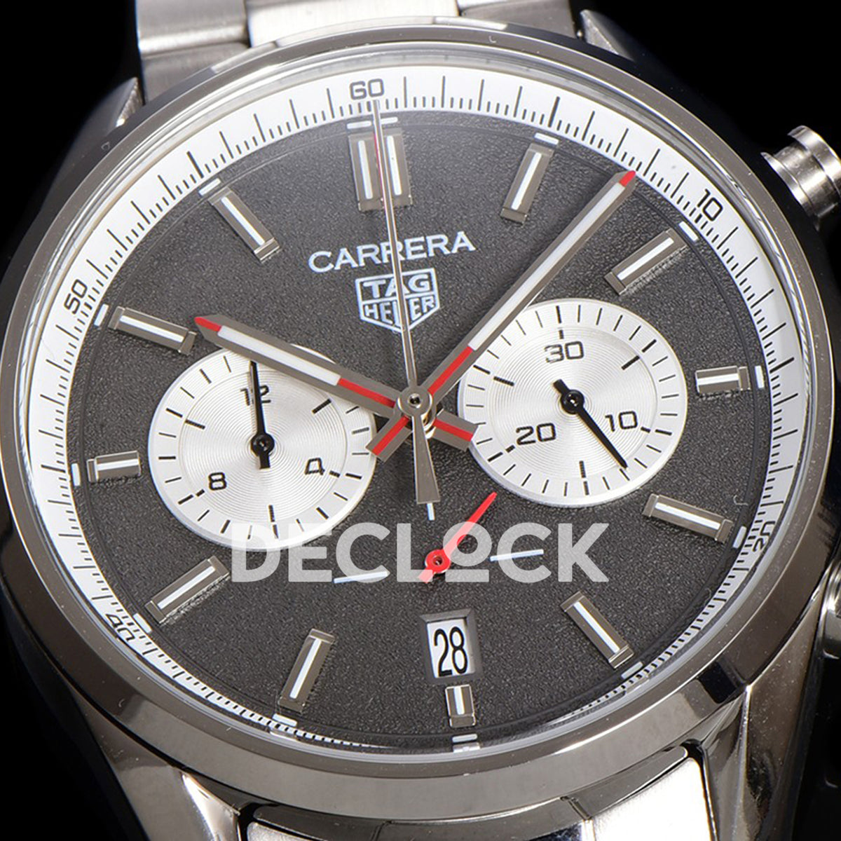 TAG Heuer Carrera Chronograph Grey Dial 43mm Steel Bracelet VK63A Quartz