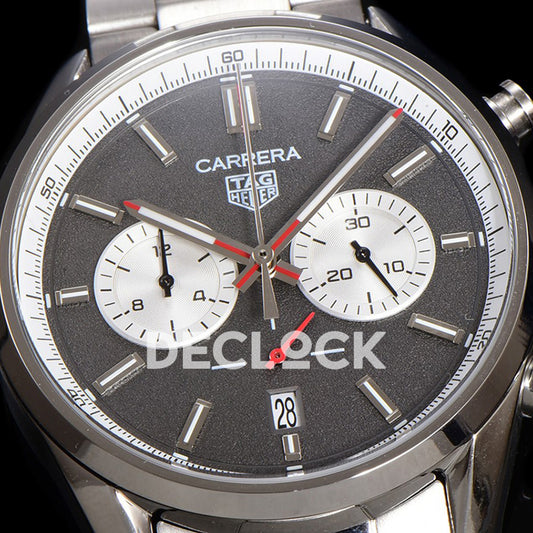 TAG Heuer Carrera Chronograph Grey Dial 43mm Steel Bracelet VK63A Quartz