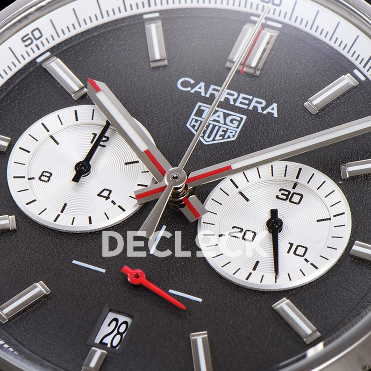 TAG Heuer Carrera Chronograph Grey Dial 43mm Leather Strap VK63A Quartz