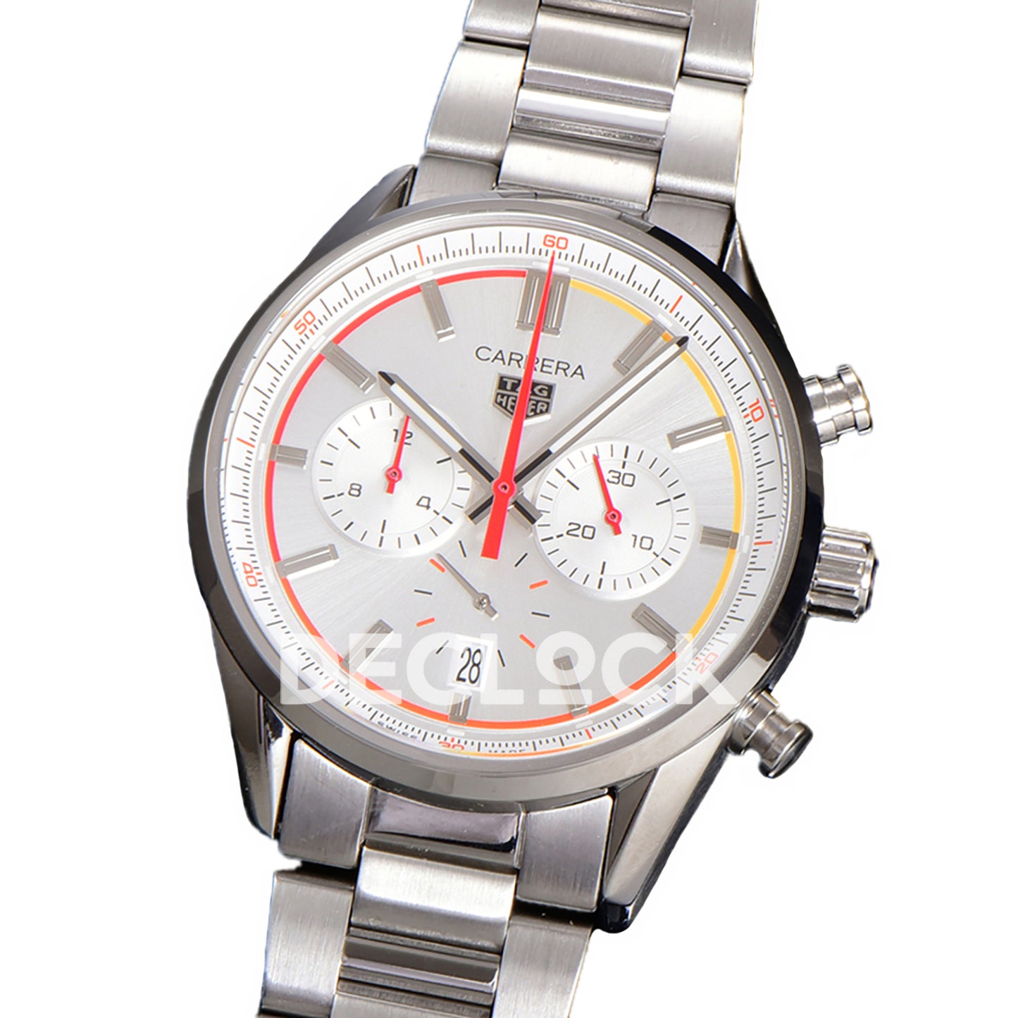 TAG Heuer Carrera Chronosprint x Porsche White Dial 42mm Steel Bracelet VK63A Quartz