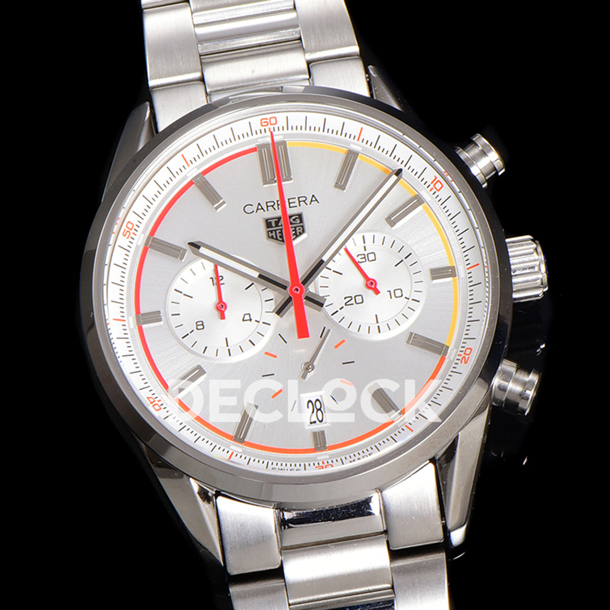 TAG Heuer Carrera Chronosprint x Porsche White Dial 42mm Steel Bracelet VK63A Quartz
