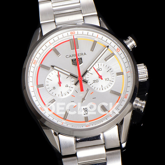 TAG Heuer Carrera Chronosprint x Porsche White Dial 42mm Steel Bracelet VK63A Quartz