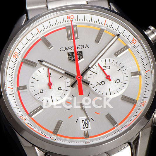 TAG Heuer Carrera Chronosprint x Porsche White Dial 42mm Steel Bracelet VK63A Quartz