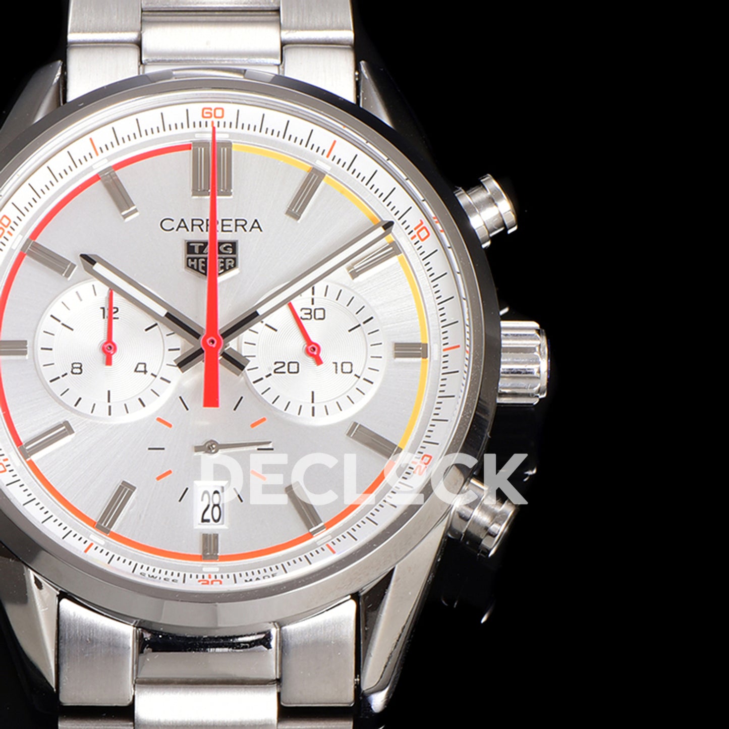 TAG Heuer Carrera Chronosprint x Porsche White Dial 42mm Steel Bracelet VK63A Quartz