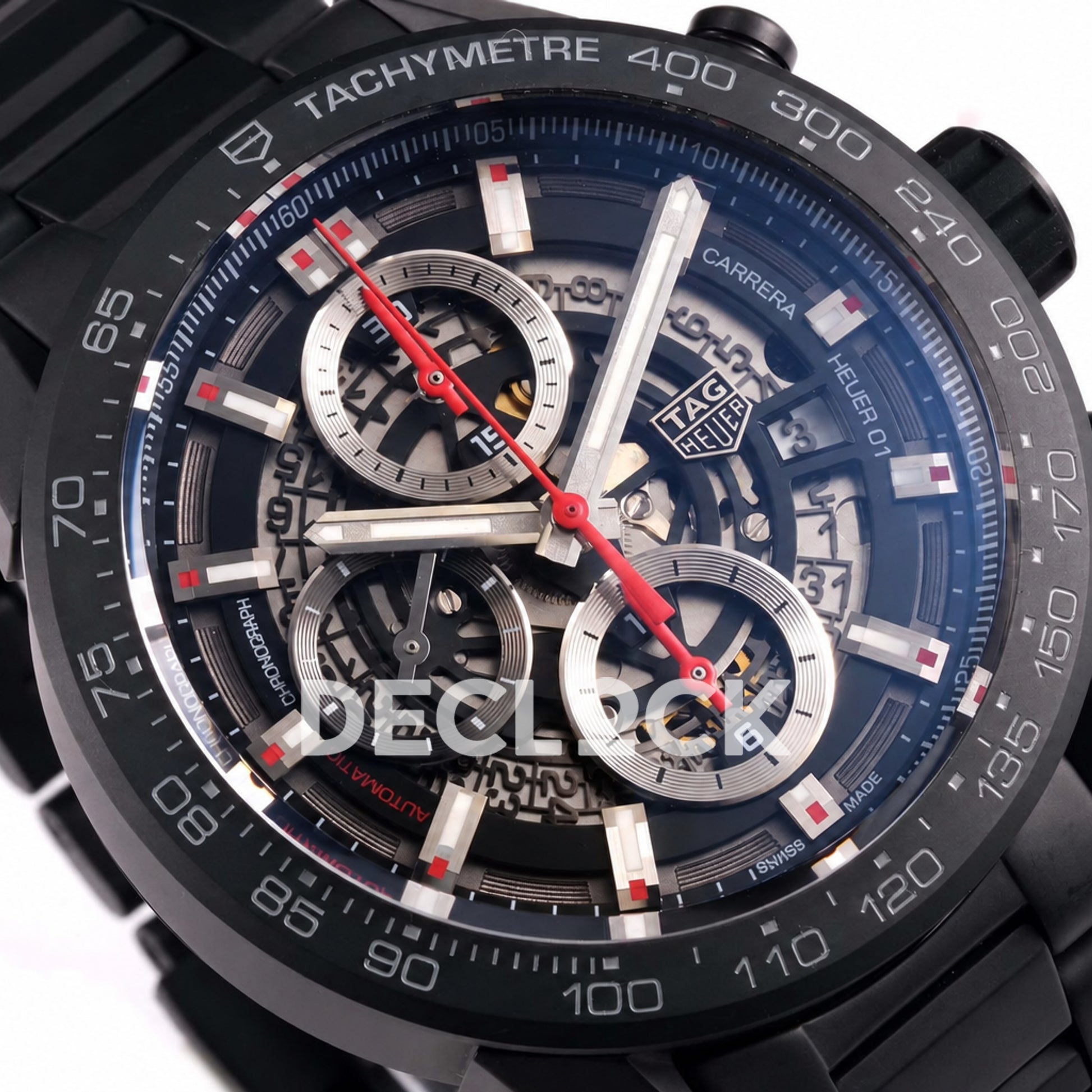 TAG Heuer Carrera Heuer 01 Black Ceramic Bracelet 43mm Asian 1887