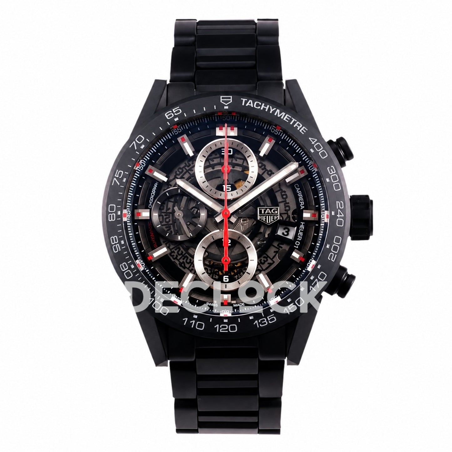 TAG Heuer Carrera Heuer 01 Black Ceramic Bracelet 43mm Asian 1887