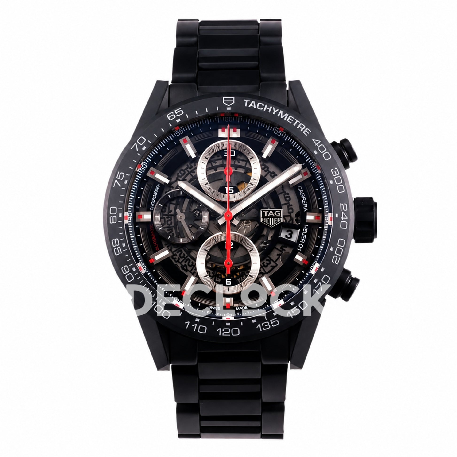 TAG Heuer Carrera Heuer 01 Black Ceramic Bracelet 43mm Asian 1887