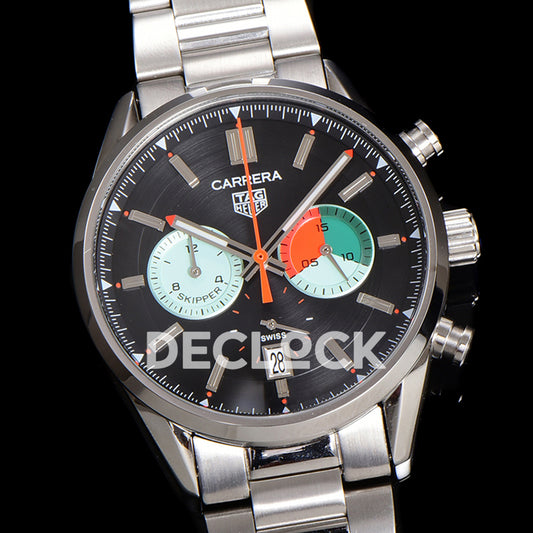 TAG Heuer Carrera Skipper Black Dial Steel Bracelet VK63A Quartz