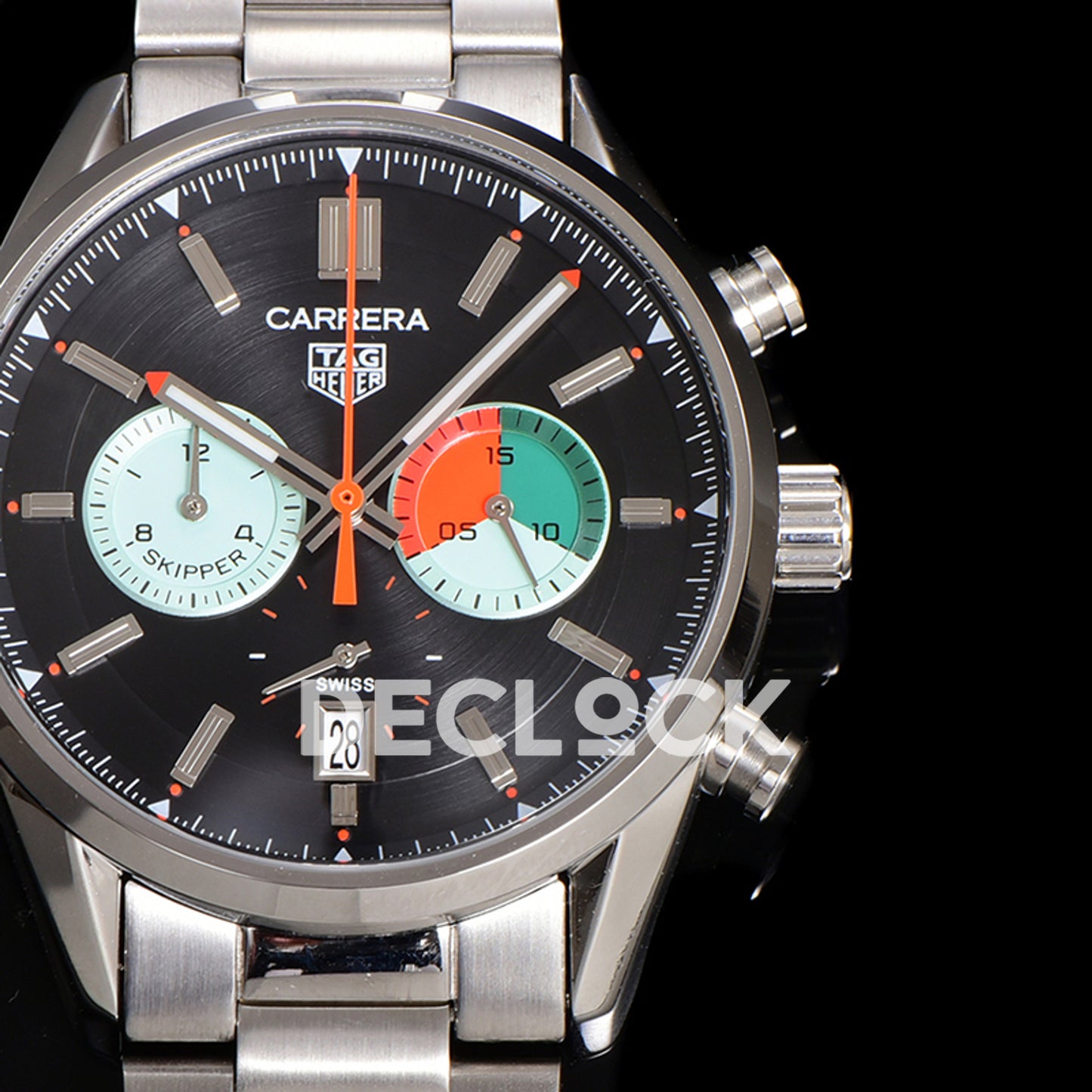TAG Heuer Carrera Skipper Black Dial Steel Bracelet VK63A Quartz