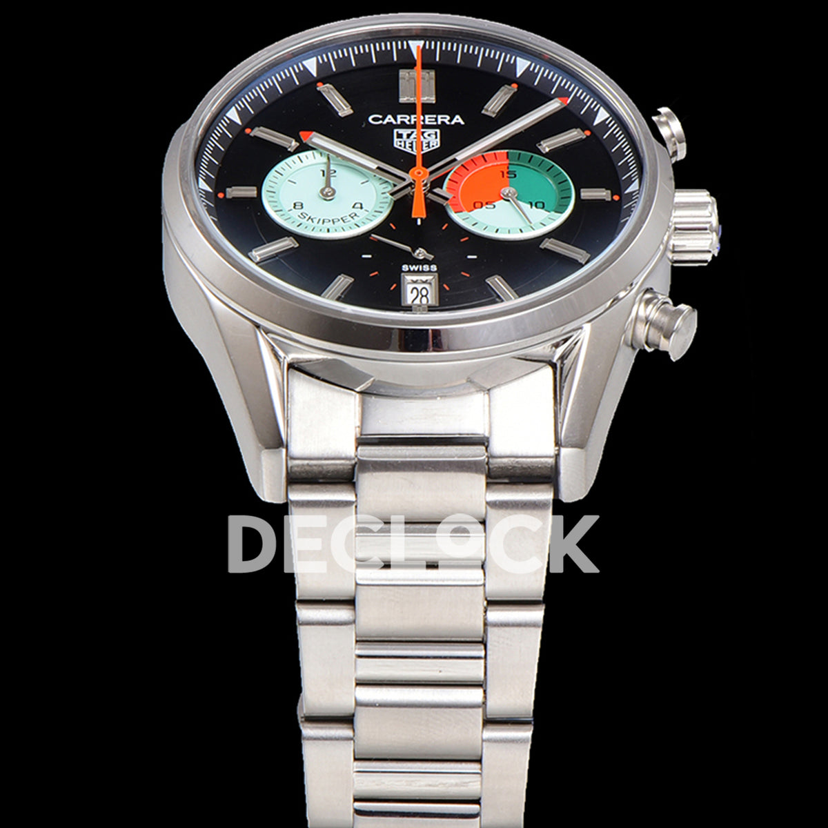 TAG Heuer Carrera Skipper Black Dial Steel Bracelet VK63A Quartz