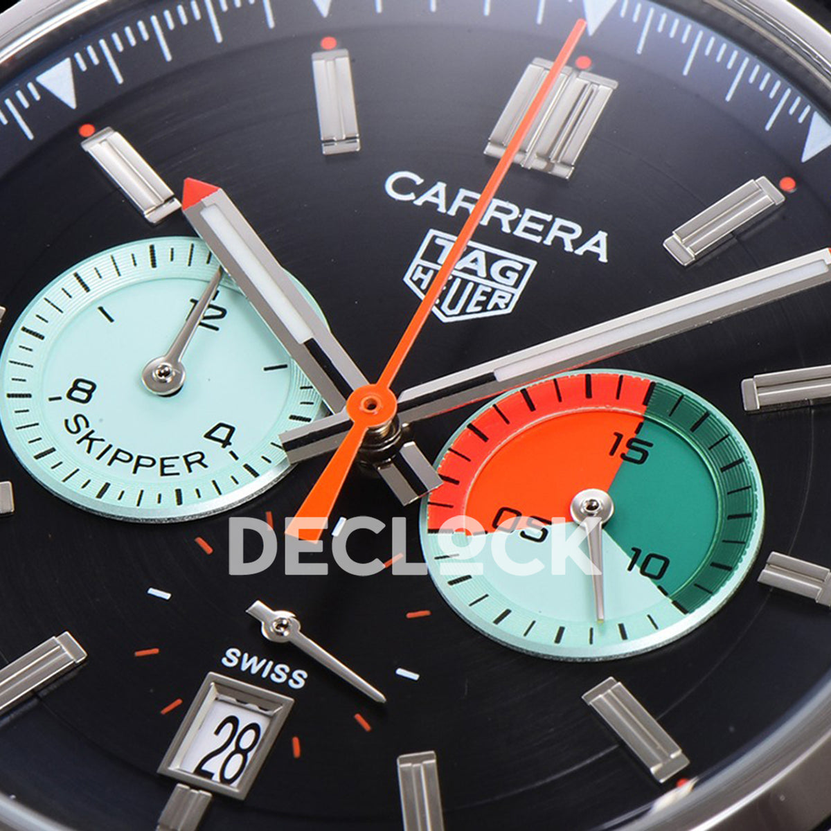 TAG Heuer Carrera Skipper Black Dial Leather Strap VK63A Quartz