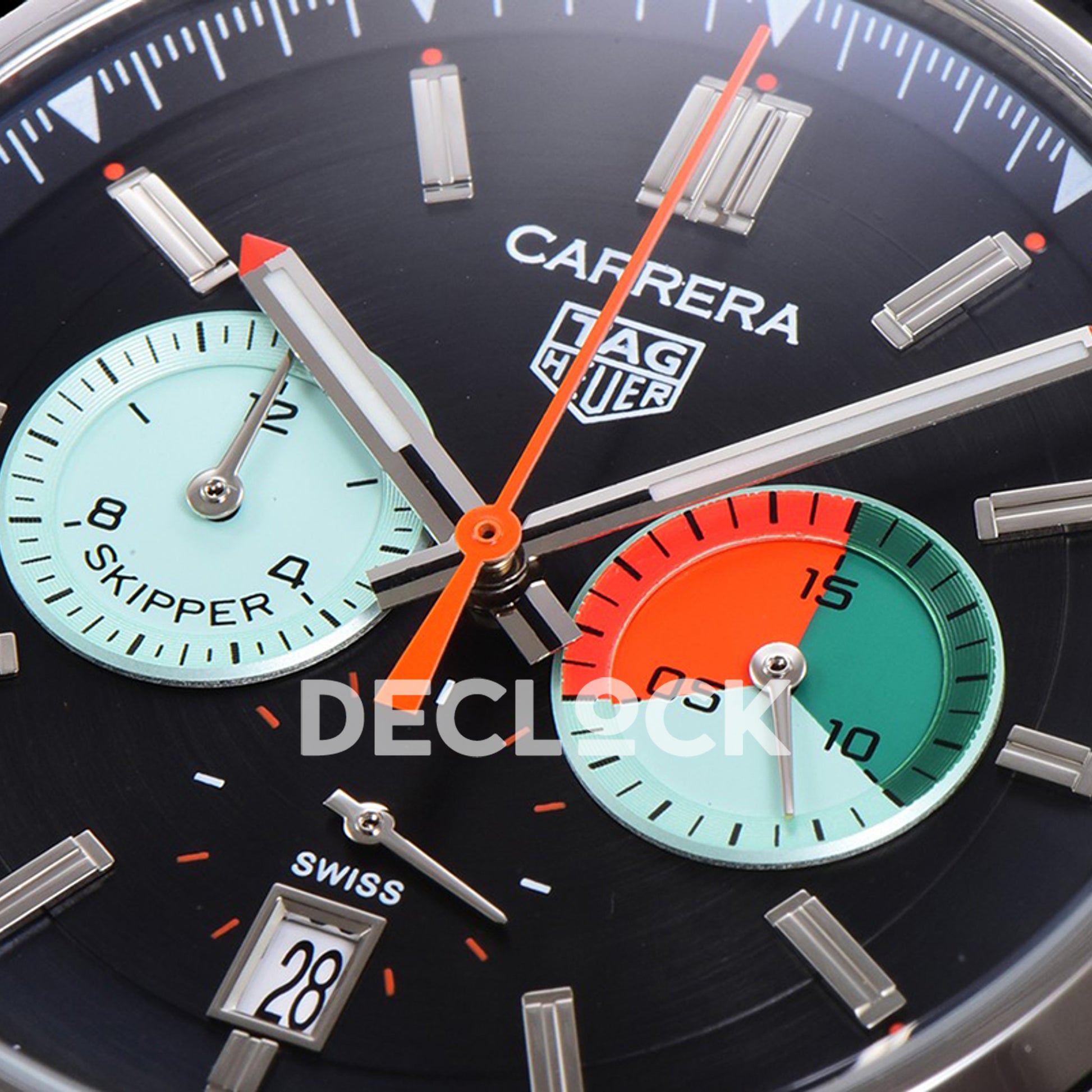 TAG Heuer Carrera Skipper Black Dial Leather Strap VK63A Quartz