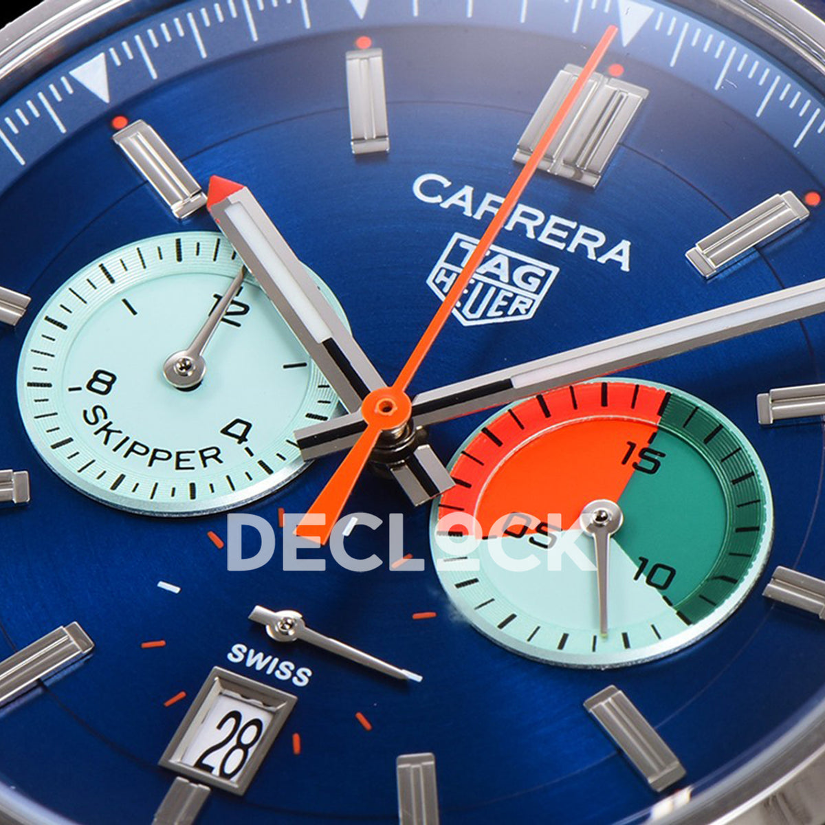 TAG Heuer Carrera Skipper Blue Dial Leather Strap VK63A Quartz