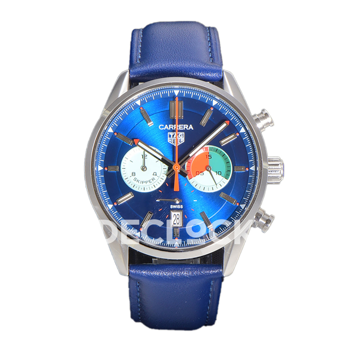 TAG Heuer Carrera Skipper Blue Dial Leather Strap VK63A Quartz