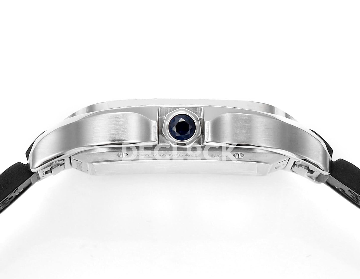 Replica Cartier Santos de Cartier Skeleton WG Black Strap |  Declock.