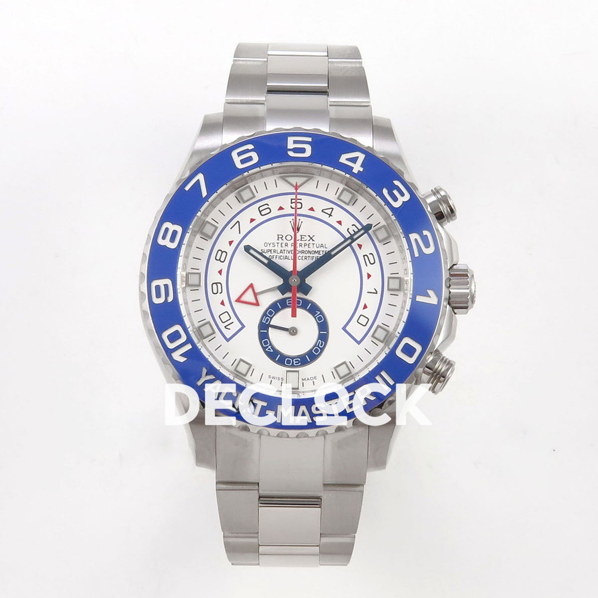 Rolex YachtMaster II 116689 SS Clean Blue Ceramic Bezel White Dial on SS Bracelet A7750